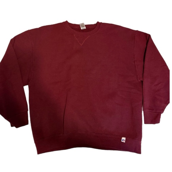 VINTAGE Men's Burgundy Russell Athletic Crewneck Sweatshirt - Picture 1 of 6